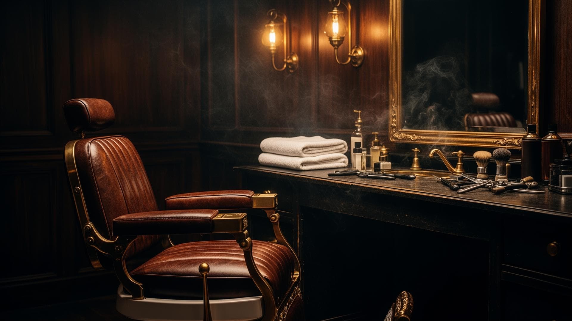 Fauteuil de barbier dans le salon Chez Klarice